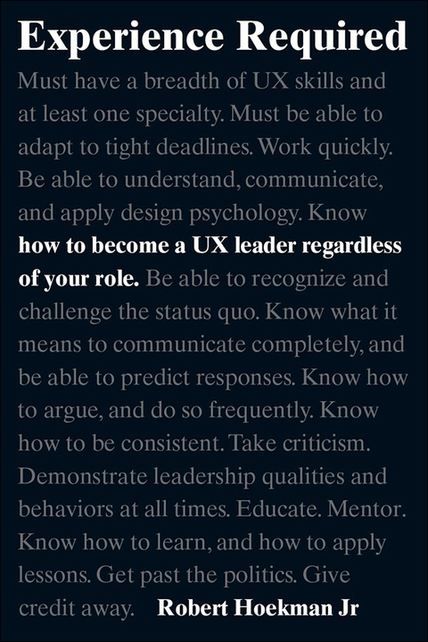 Book Experience Required: How to become a UX leader regardless of your role (Voices That Matter) free
