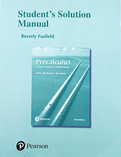 Book Student's Solutions Manual for Precalculus: A Unit Circle Approach free