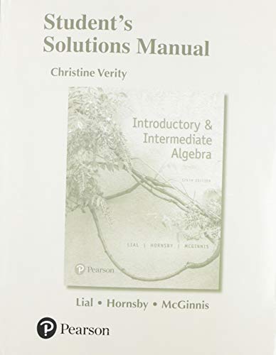 Book Student Solutions Manual for Introductory and Intermediate Algebra free