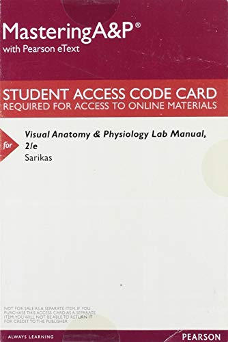 Book MasteringA&P with Pearson eText -- ValuePack Access Card -- for Visual Anatomy & Physiology Lab Manual free