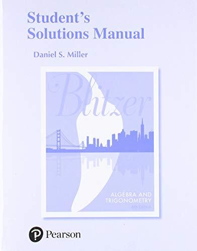 Book Student's Solutions Manual for Algebra and Trigonometry free