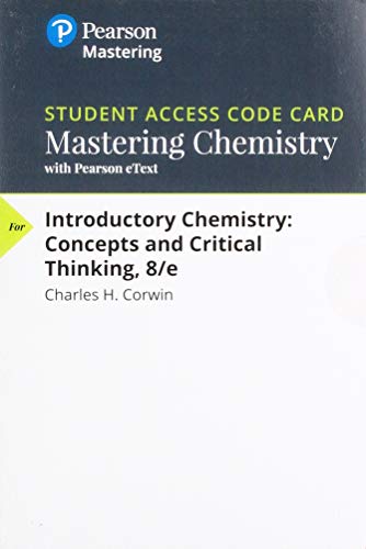 Book MasteringChemistry with Pearson eText -- ValuePack Access Card -- for Introductory Chemistry: Concepts and Critical Thinking free
