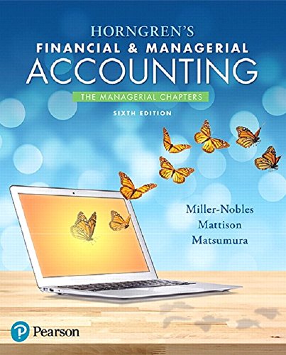 Book Horngren's Financial & Managerial Accounting, The Managerial Chapters (2-downloads) free