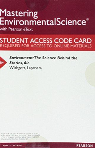 Book MasteringEnvironmentalScience with Pearson eText -- ValuePack Access Card -- for Environment: The Science behind the Stories free