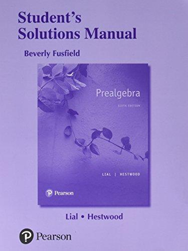 Book Student's Solutions Manual for Prealgebra free