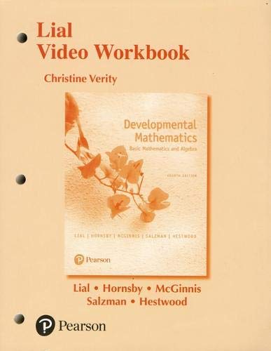 Book Lial Video Workbook for Developmental Mathematics: Basic Mathematics and Algebra free