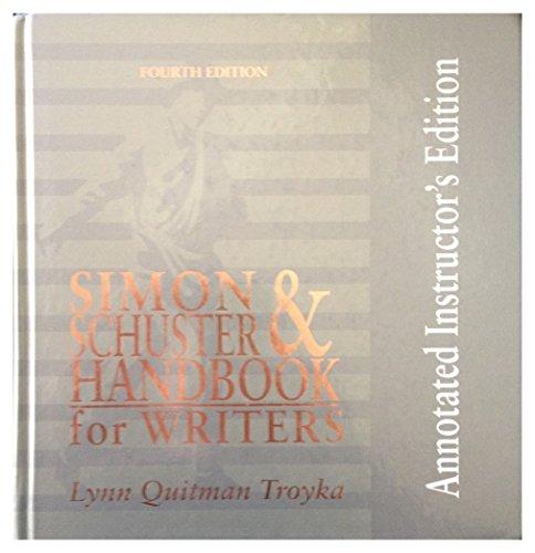 Book Simon & SSchuster Handbook for Writers Annotated Instructor's Edition free