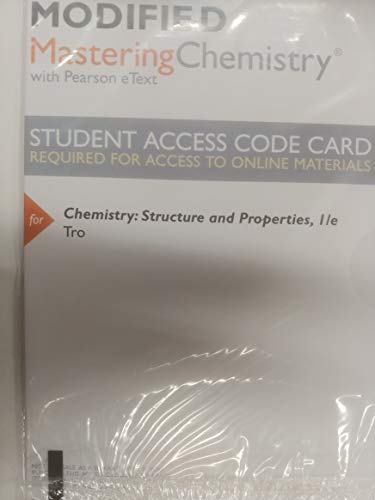 Book Modified MasteringChemistry with Pearson eText -- ValuePack Access Card -- for Chemistry: Structure and Properties, 2nd Edition free