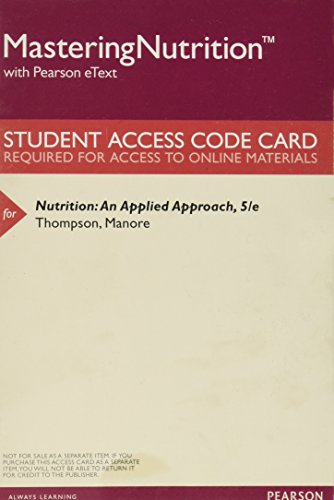 Book MasteringNutrition with MyDietAnalysis with Pearson eText -- ValuePack Access Card -- for Nutrition: An Applied Approach free