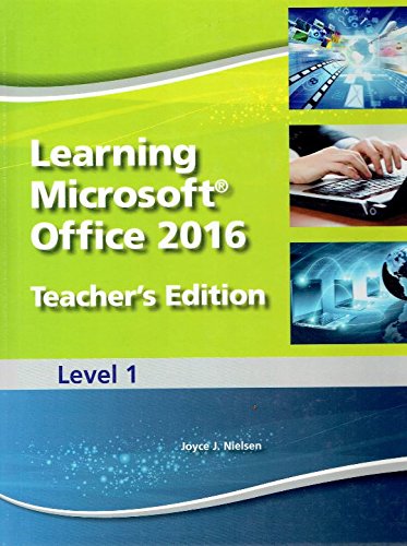 Book Learning Microsoft Office 2016 Teacher's Edition, Level 1, 9780134554648, 0134554647, 2017 free