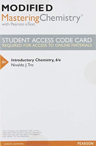 Book Modified MasteringChemistry with Pearson eText -- ValuePack Access Card -- for Introductory Chemistry, 6th Edition free