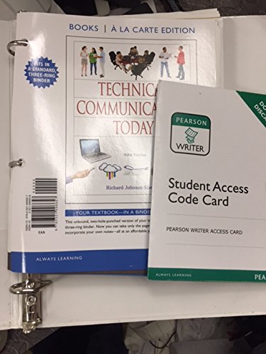 Book Technical Communication Today With Writer Access Code free
