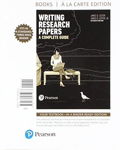 Book Writing Research Papers: A Complete Guide, Books A La Carte Edition (16th Edition) free