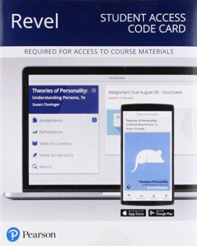 Book Revel for Theories of Personality: Understanding Persons -- Access Card (What's New in Psychology) free