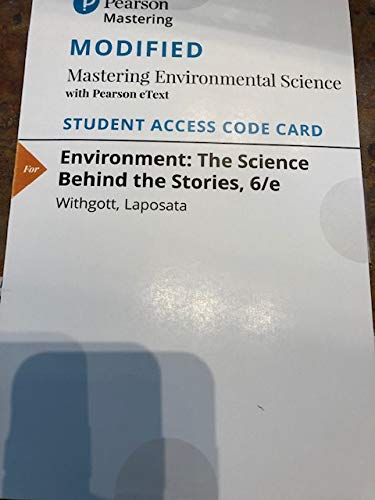 Book Modified Mastering Environmental Science with Pearson eText Access Code 6th edition free