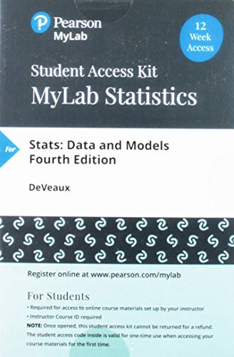 Book MyLab Statistics with Pearson eText -- Student Access Card -- for Stats: Data and Models 12 Weeks Oregon free