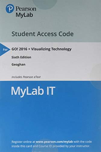 Book MyLab IT with Pearson eText -- Access Card -- for GO! 2016 with Vizualizing Technology (My It Lab) free