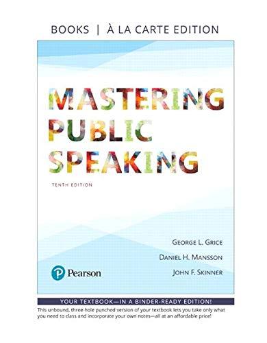 Book Mastering Public Speaking -- Loose-Leaf Edition (10th Edition) free