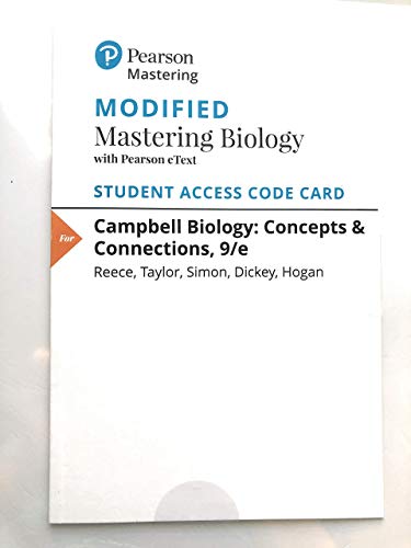 Book Modified MasteringBiology with Pearson eText -- ValuePack Access Card -- for Campbell Biology: Concepts & Connections free