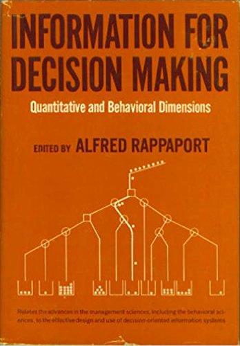 Book Information for decision making;: Quantitative and behavioral dimensions free