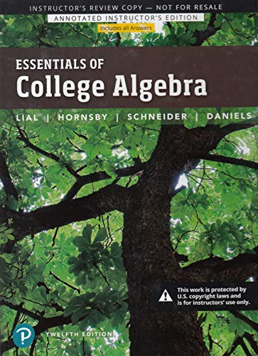Book Annotated Instructor's Edition for Essentials of College Algebra | Twelfth Edition free