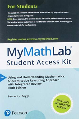 Book Mylab Math with Pearson Etext -- Standalone Access Card -- For Using and Understanding Mathematics with Integrated Review (My Math Lab) free