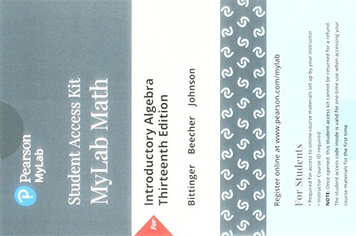 Book Introductory Algebra, Books a la Carte Edition, Plus MyLab Math -- 24 Month Access Card Package free