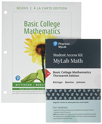 Book Basic College Mathematics, Books a la Carte Edition, Plus NEW MyLab Math with Pearson eText -- 24 Month Access Card Package free