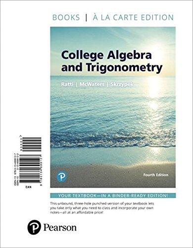 Book College Algebra and Trigonometry, Books a La Carte Edition free