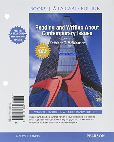 Book Reading and Writing About Contemporary Issues, MLA Update, Books a la Carte Edition (2nd Edition) free