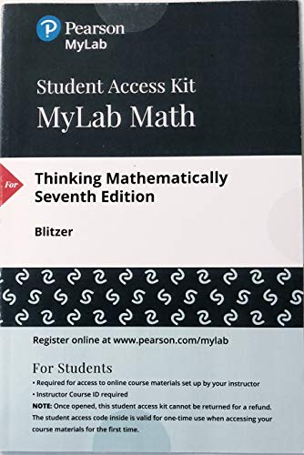 Book MyLab Math with Pearson eText -- 24 Month Standalone Access Card -- for Thinking Mathematically free