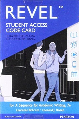 Book Revel for A Sequence for Academic Writing -- Access Card free