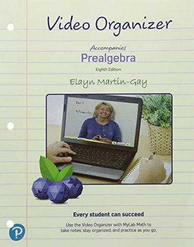 Book Video Organizer for Prealgebra free