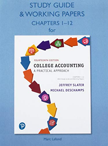 Book Study Guide & Working Papers for College Accounting: A Practical Approach, Chapters 1-12 free