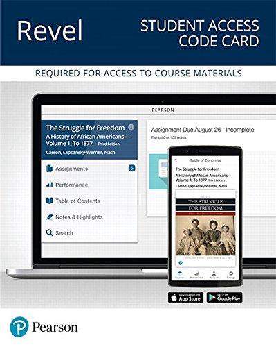 Book Revel for The Struggle for Freedom, Volume 1: To 1877 -- Access Card (What's New in History) free