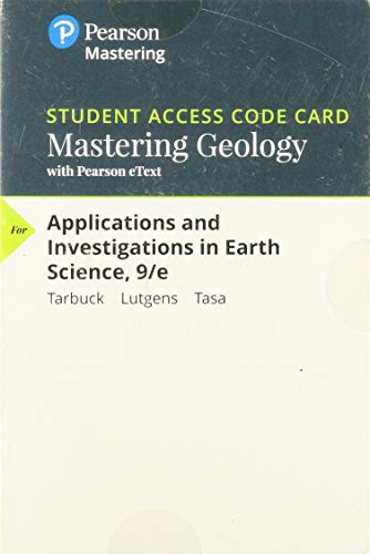 Book MasteringGeology with Pearson eText -- ValuePack Access Card -- for Applications and Investigations in Earth Science free
