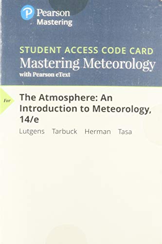 Book MasteringMeteorology with Pearson eText -- ValuePack Access Card -- for The Atmosphere: An Introduction to Meteorology free