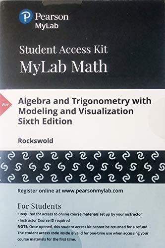 Book MyLab Math with Pearson eText -- 24-Month Standalone Access Card -- for Algebra and Trigonometry with Modeling & Visualization free