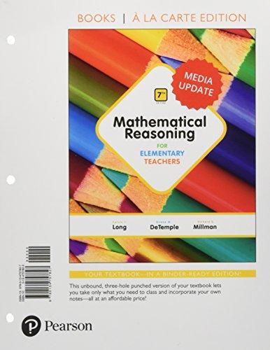 Book Mathematical Reasoning for Elementary Teachers - Media Update, Books a la Carte Edition free