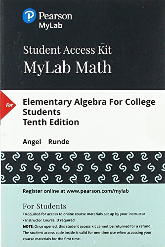 Book MyLab Math with Pearson eText -- 24 Month Standalone Access Card -- for Elementary Algebra For College Students free