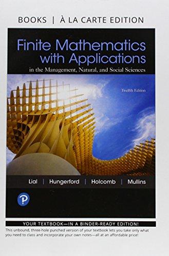 Book Finite Mathematics with Applications In the Management, Natural, and Social Sciences, Books a la Carte Edition free