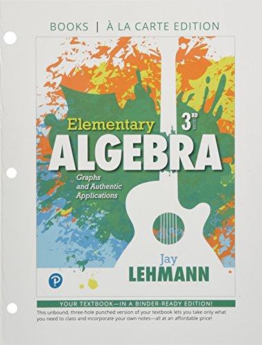 Book Elementary Algebra: Graphs & Authentic Applications Books a la Carte Edition free