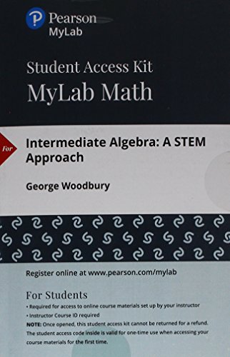 Book MyLab Math with Pearson eText  -- 24 Month Access -- for Intermediate Algebra: A STEM Approach free