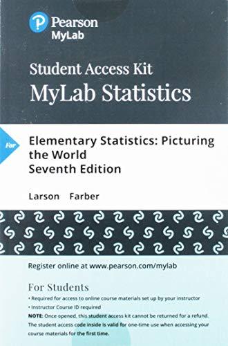 Book MyLab Statistics with Pearson eText -- 24 Month Standalone Access Card -- for Elementary Statistics: Picturing the World free