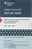 Book MyLab Math plus Pearson eText -- 24-Month Standalone Access Card -- for Thomas' Calculus: Early Transcendentals with Integrated Review free