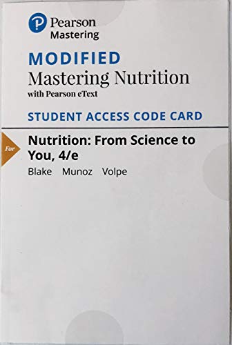 Book Modified MasteringNutrition with MyDietAnalysis with Pearson eText -- ValuePack Access Card -- for Nutrition: From Science to You free
