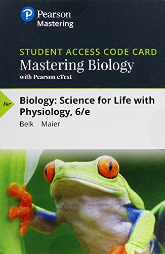 Book Mastering Biology with Pearson eText -- Standalone Access Card -- for Biology: Science for Life with Physiology (6th Edition) (Masteringbiology, Non-Majors) free