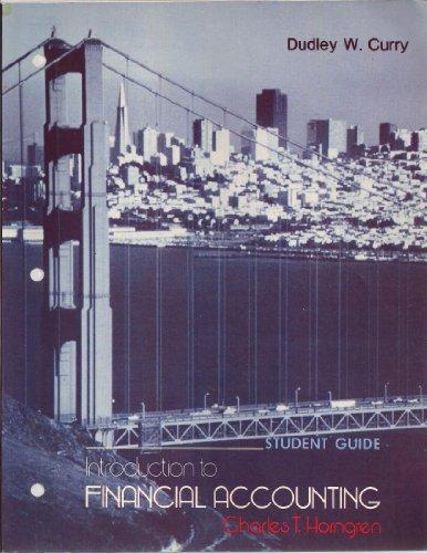 Book Student guide, Introduction to financial accounting, Charles T. Horngren free