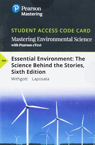 Book Mastering Environmental Science with Pearson eText -- Standalone Access Card -- for Essential Environment: The Science Behind the Stories (6th Edition) (Masteringenvironmentalsciences) free
