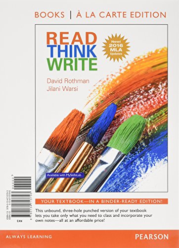 Book Read Think Write: True Integration Through Academic Content, MLA Update, Books a la Carte Edition -- Access Card Package free